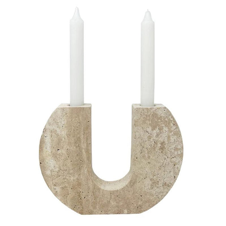 Rowan Yellow Travertine Candle Holder - Vakkerlight