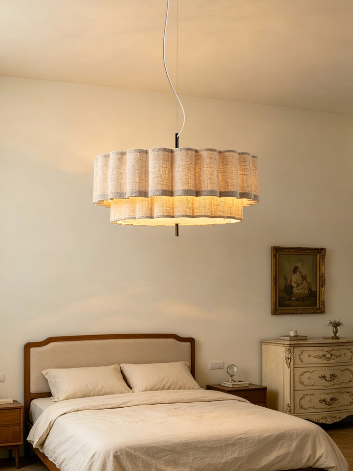 Rowan Fluted Fabric Pendant Lamp – detail 2