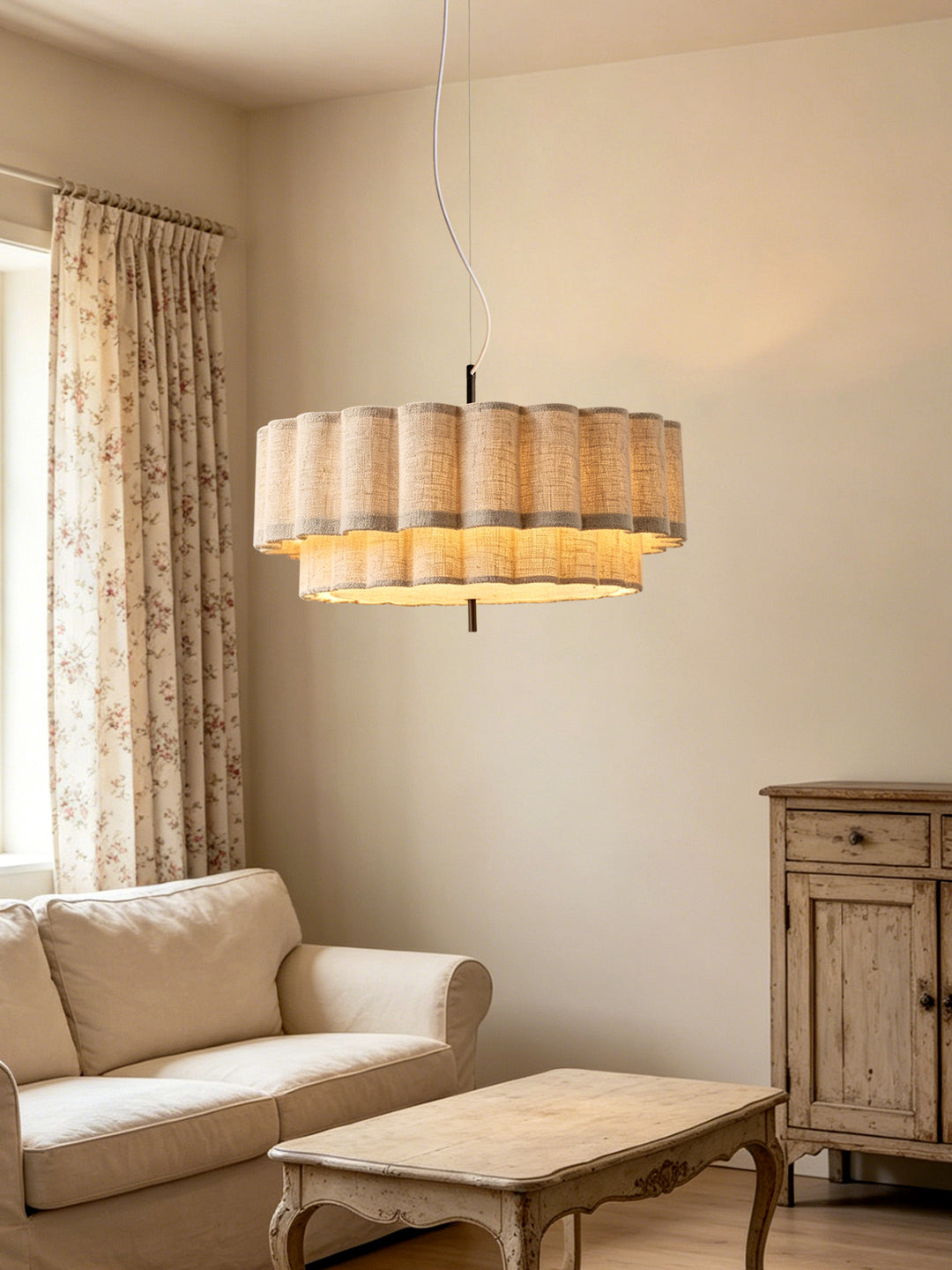 Rowan Fluted Fabric Pendant Lamp – detail 5