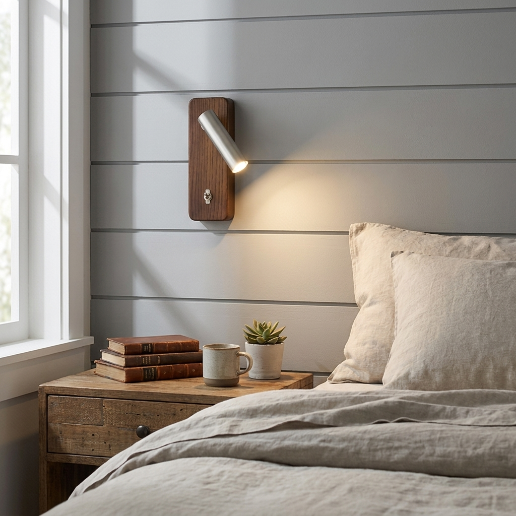 Rowan Wood LED Reading Wall Sconce