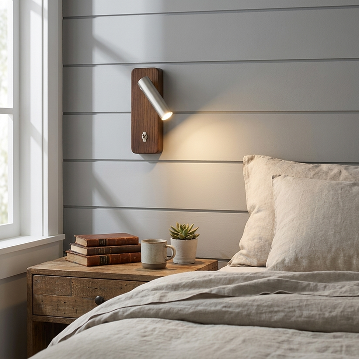 Rowan Wood LED Reading Wall Sconce
