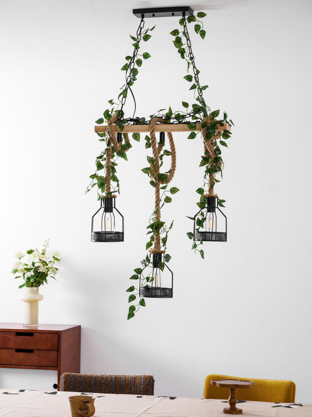 Rustic Wooden Chandelier - Vakkerlight