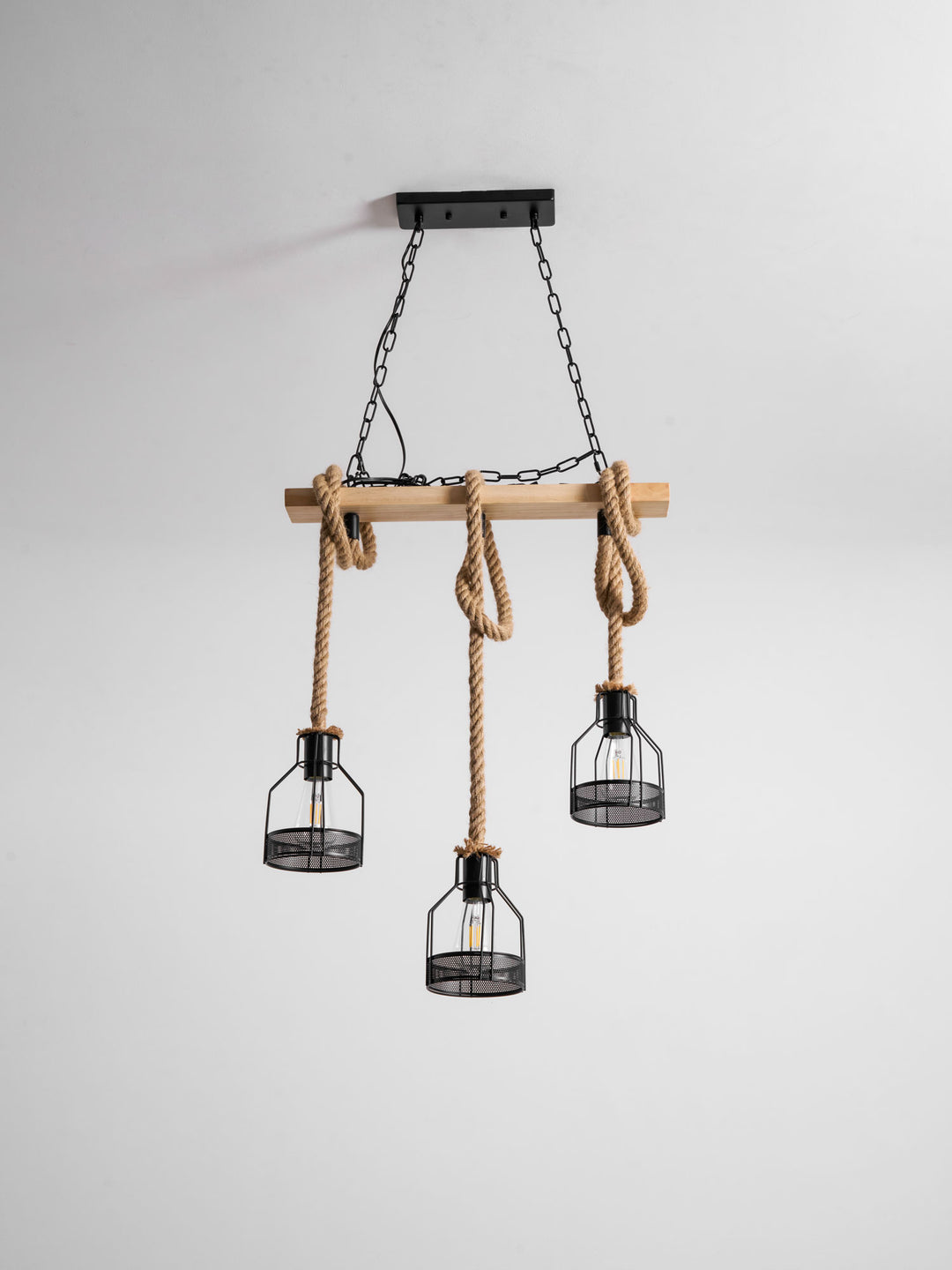 Rustic Wooden Chandelier - Vakkerlight
