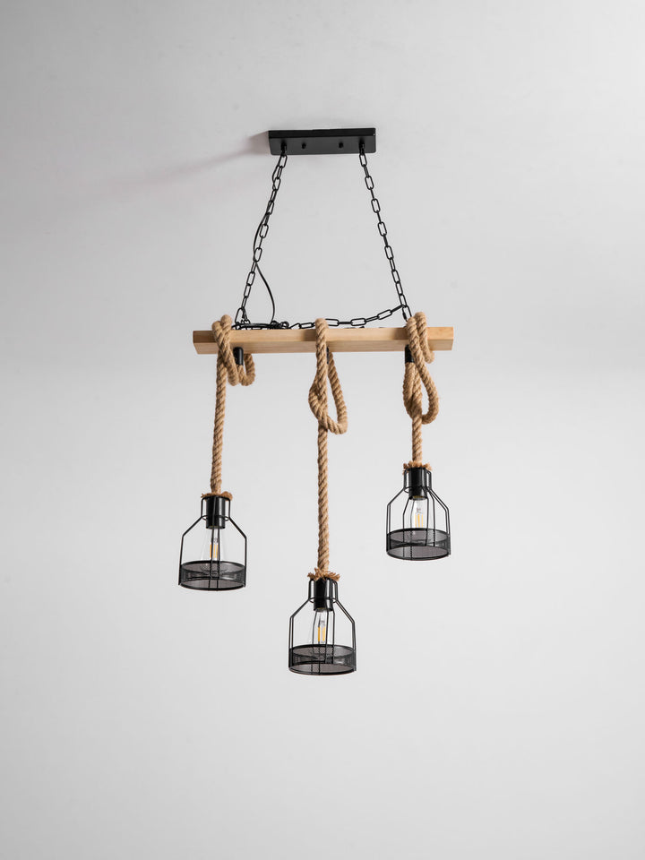 Rustic Wooden Chandelier - Vakkerlight