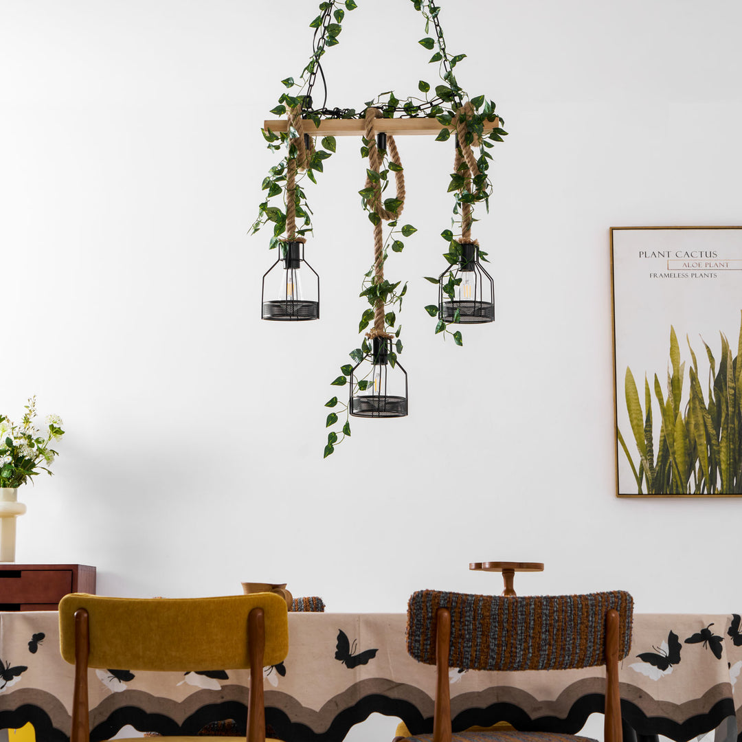 Rustic Wooden Chandelier - Vakkerlight