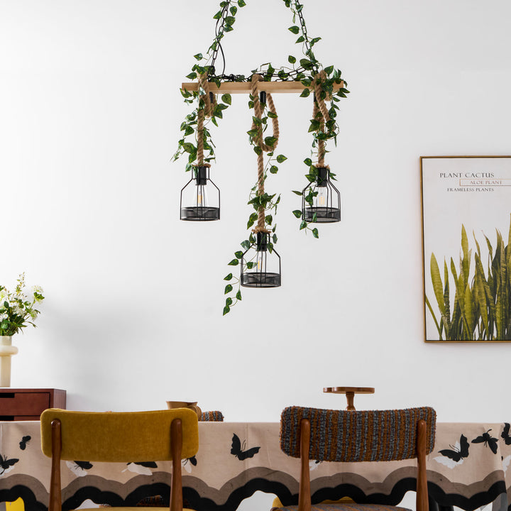 Rustic Wooden Chandelier - Vakkerlight