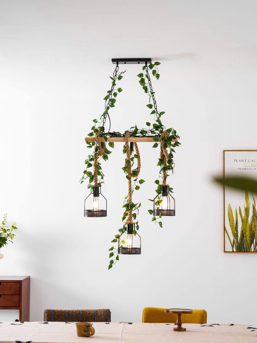 Rustic Wooden Chandelier - Vakkerlight