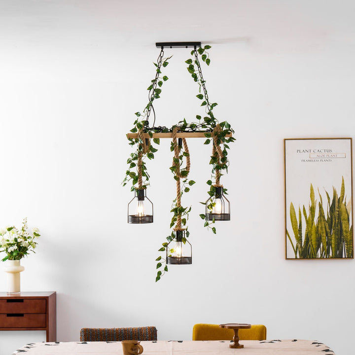 Rustic Wooden Chandelier - Vakkerlight