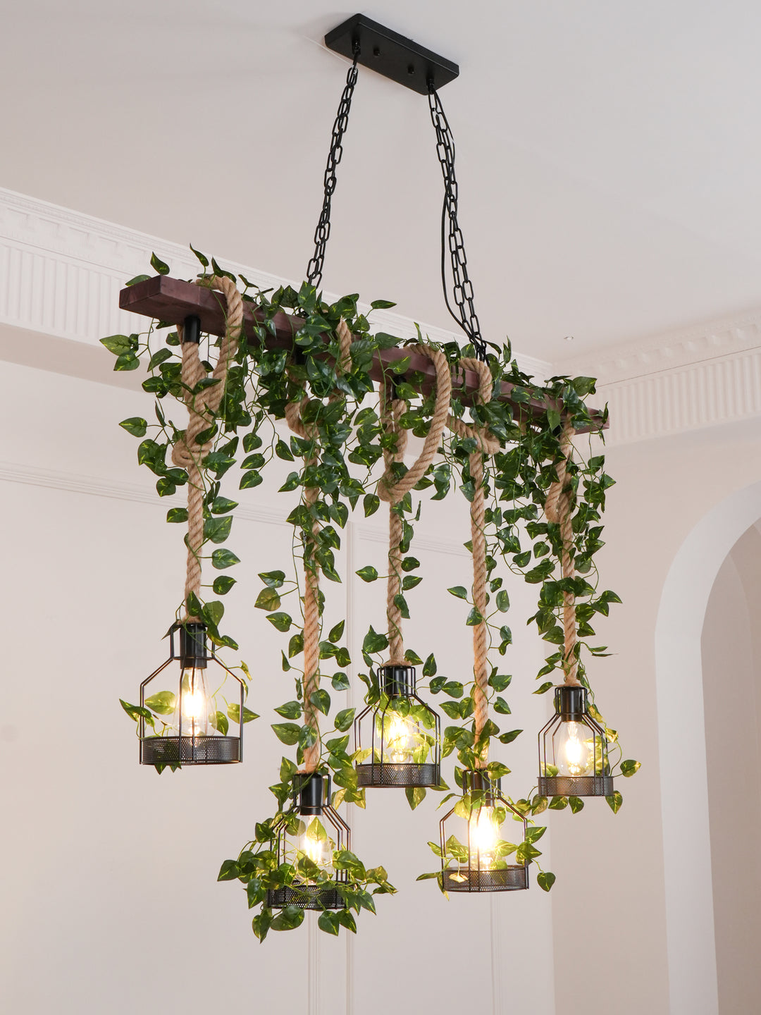 Rustic Wooden Chandelier - Vakkerlight