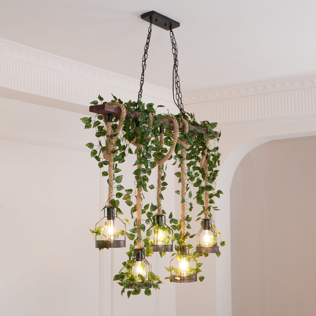 Rustic Wooden Chandelier - Vakkerlight