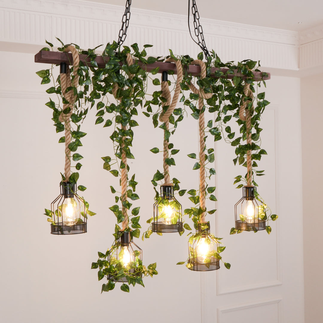 Rustic Wooden Chandelier - Vakkerlight