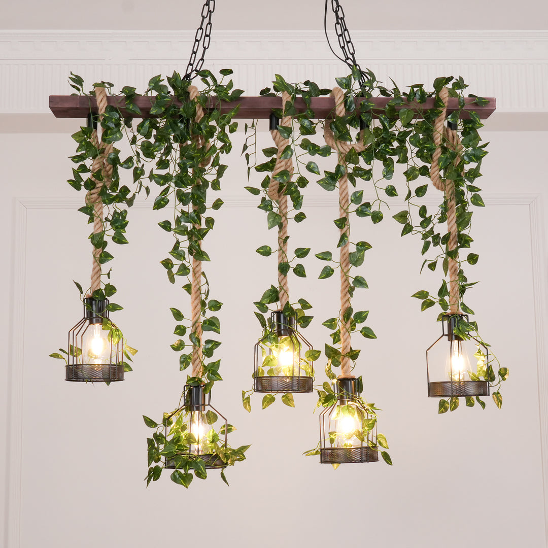 Rustic Wooden Chandelier - Vakkerlight