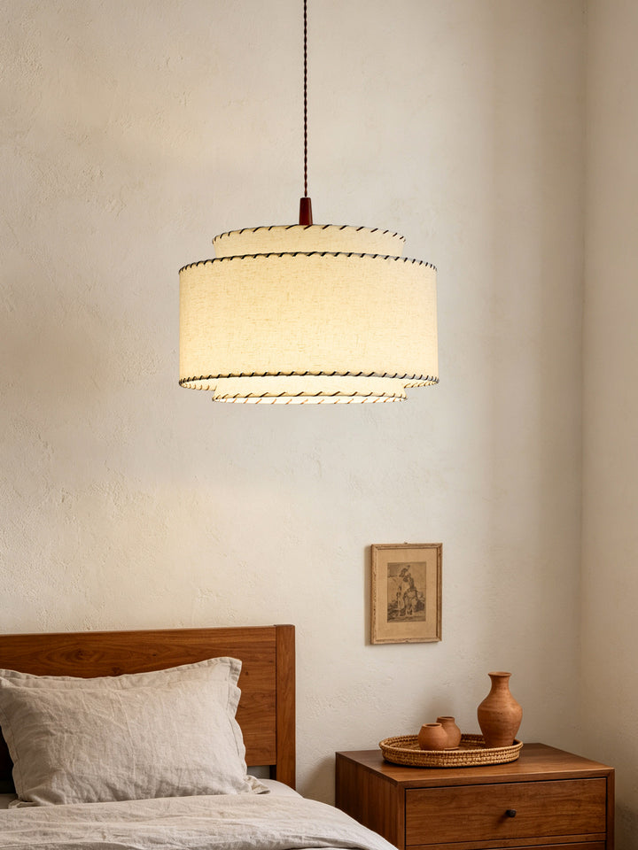 Sable Stitched Fabric Pendant Lamp