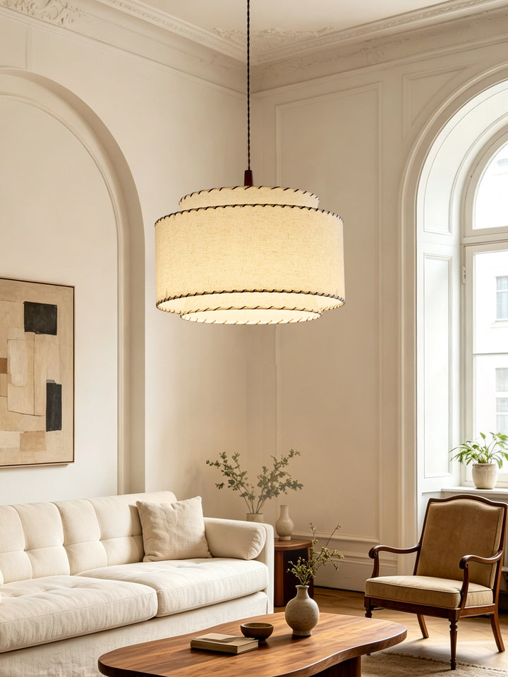 Sable Stitched Fabric Pendant Lamp