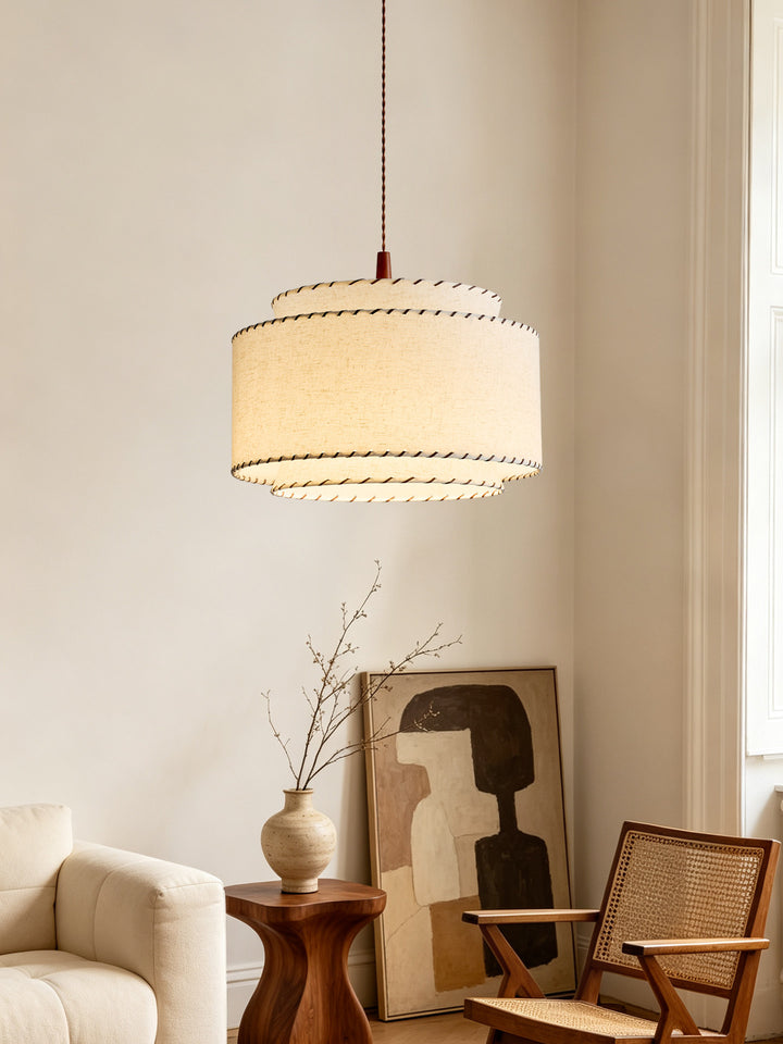 Sable Stitched Fabric Pendant Lamp