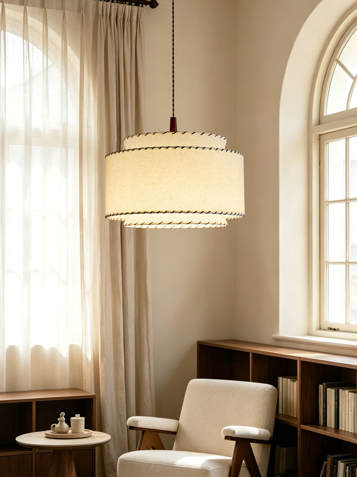 Sable Stitched Fabric Pendant Lamp