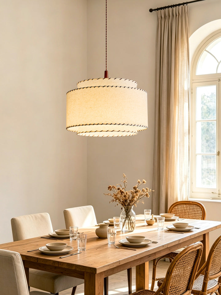Sable Stitched Fabric Pendant Lamp