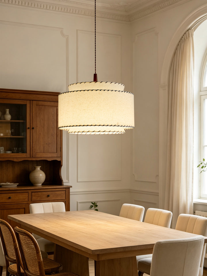 Sable Stitched Fabric Pendant Lamp