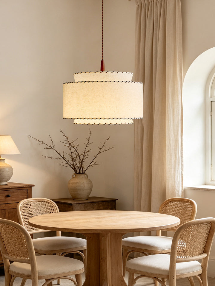 Sable Stitched Fabric Pendant Lamp