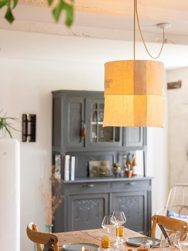 Saffron Tapered Fabric Pendant Lamp