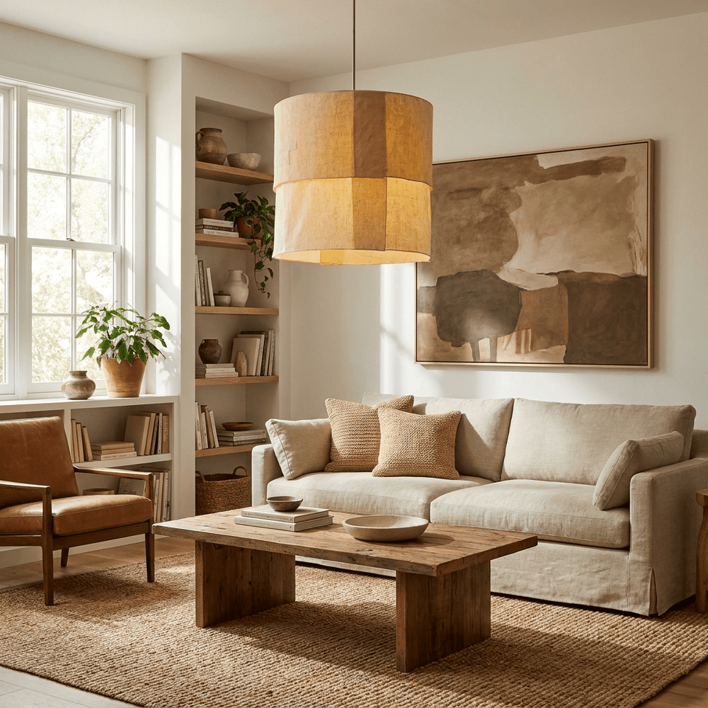 Saffron Tapered Fabric Pendant Lamp - Vakkerlight