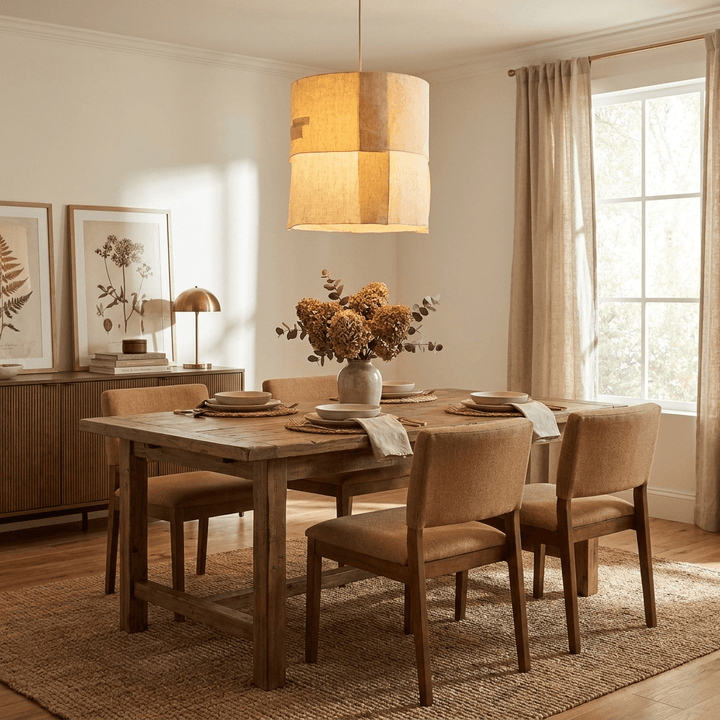 Saffron Tapered Fabric Pendant Lamp - Vakkerlight