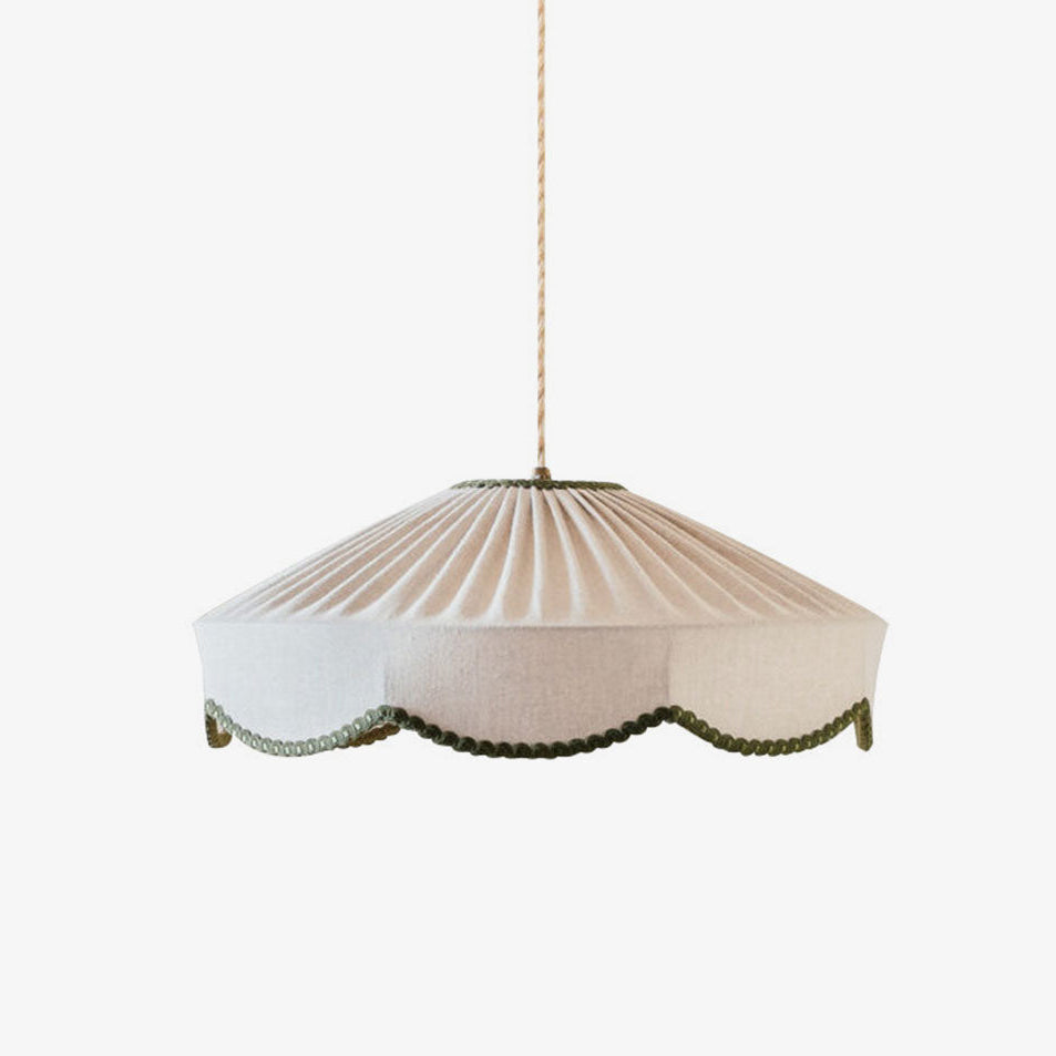 Sage Pleated Linen Pendant Lamp
