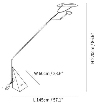 Salocchi Marmeren Vloerlamp — Dimension drawings 1