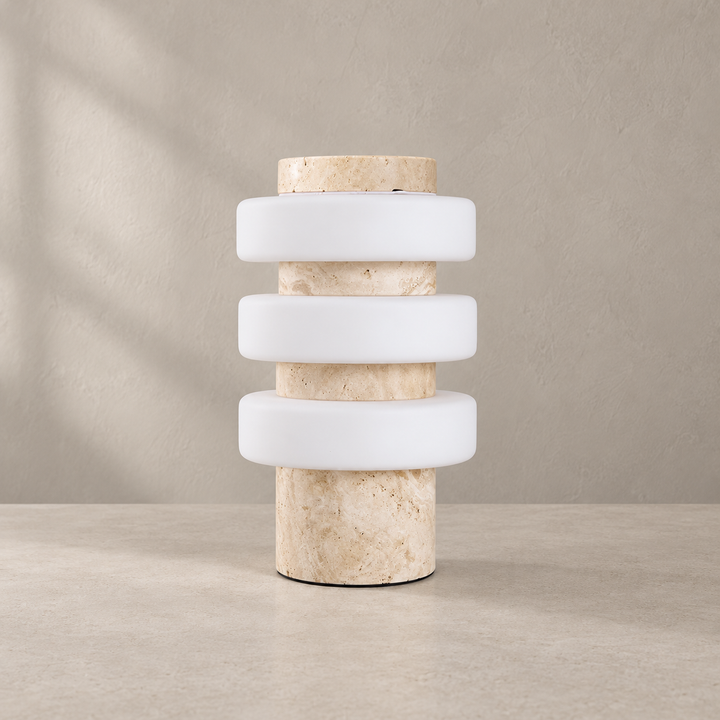 Saturn Travertine Table Lamp