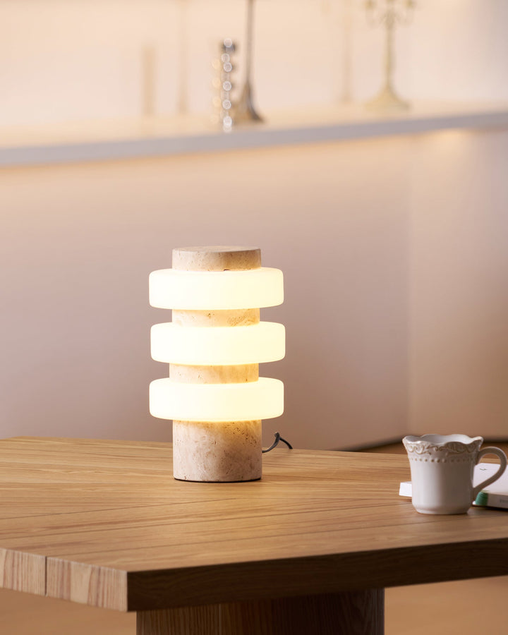 Saturn Travertine Table Lamp - Vakkerlight
