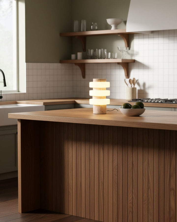 Saturn Travertine Table Lamp - Vakkerlight