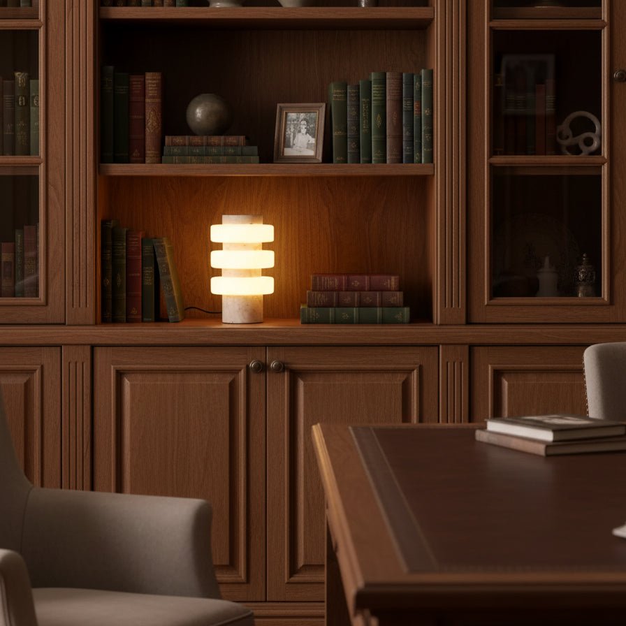 Saturn Travertine Table Lamp - Vakkerlight