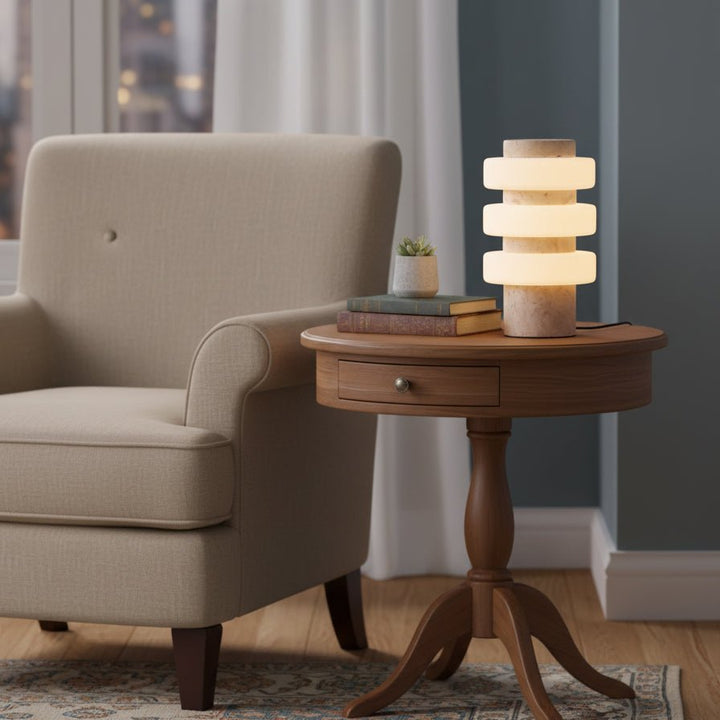 Saturn Travertine Table Lamp - Vakkerlight