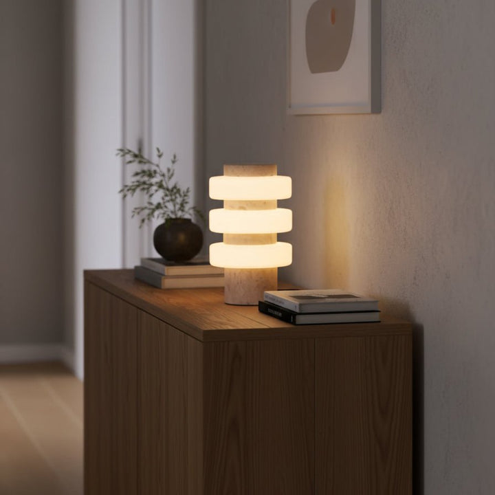 Saturn Travertine Table Lamp - Vakkerlight