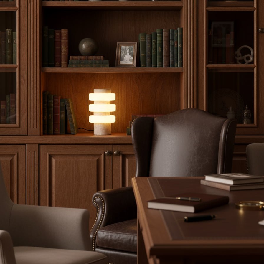 Saturn Travertine Table Lamp - Vakkerlight