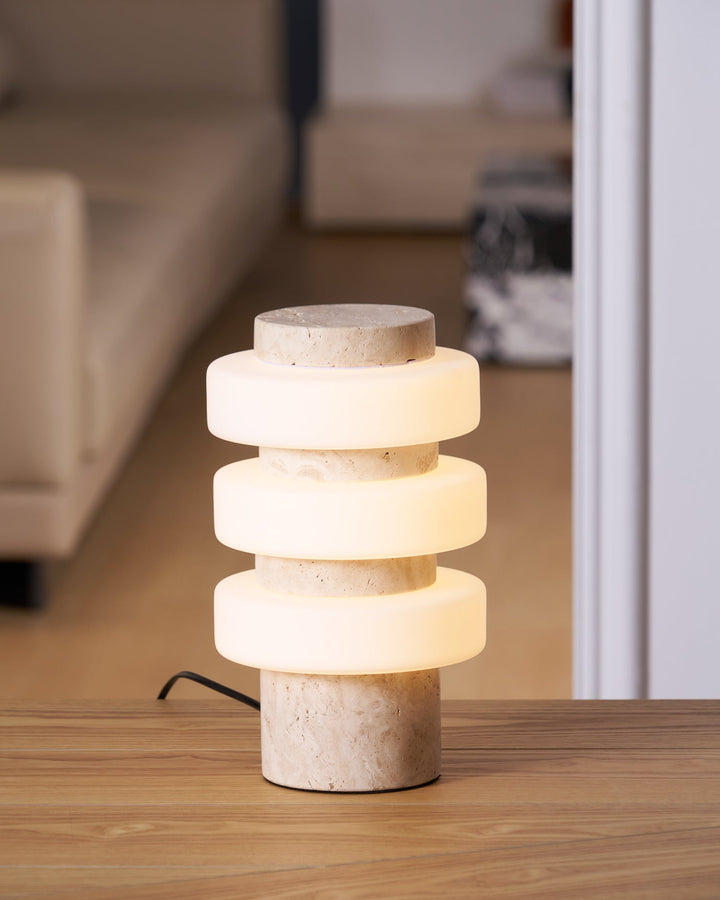 Saturn Travertine Table Lamp - Vakkerlight