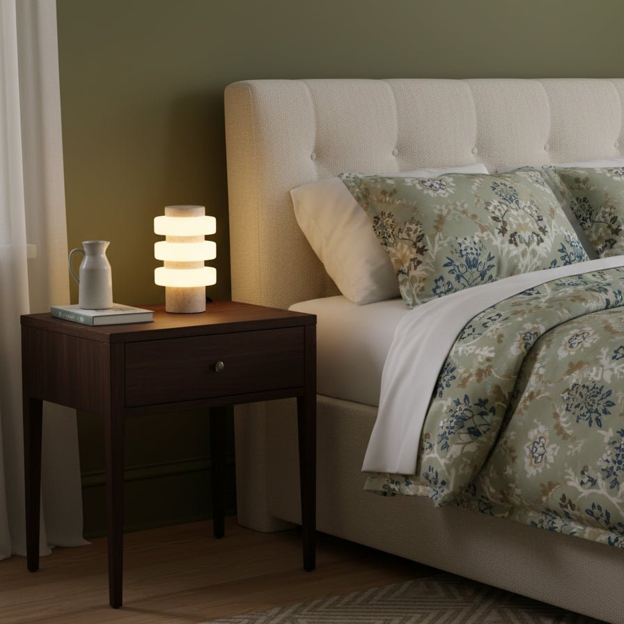 Saturn Travertine Table Lamp - Vakkerlight