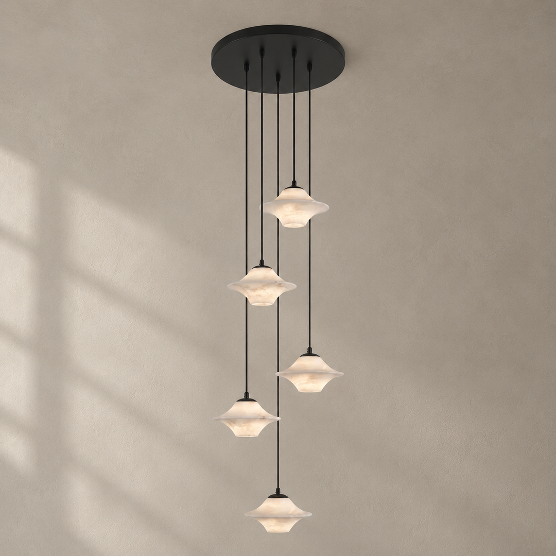 Saucer Alabaster-Pendelleuchte