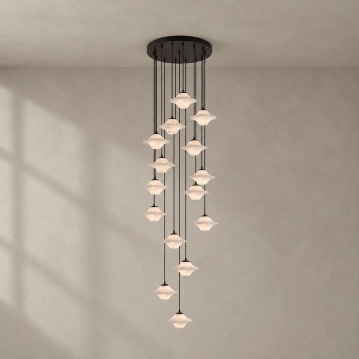 Saucer Alabaster-Pendelleuchte