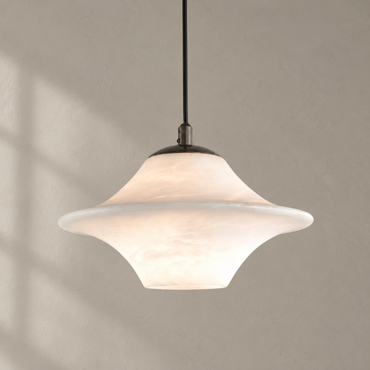 Saucer Alabaster-Pendelleuchte