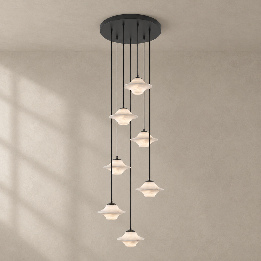 Saucer Alabaster-Pendelleuchte