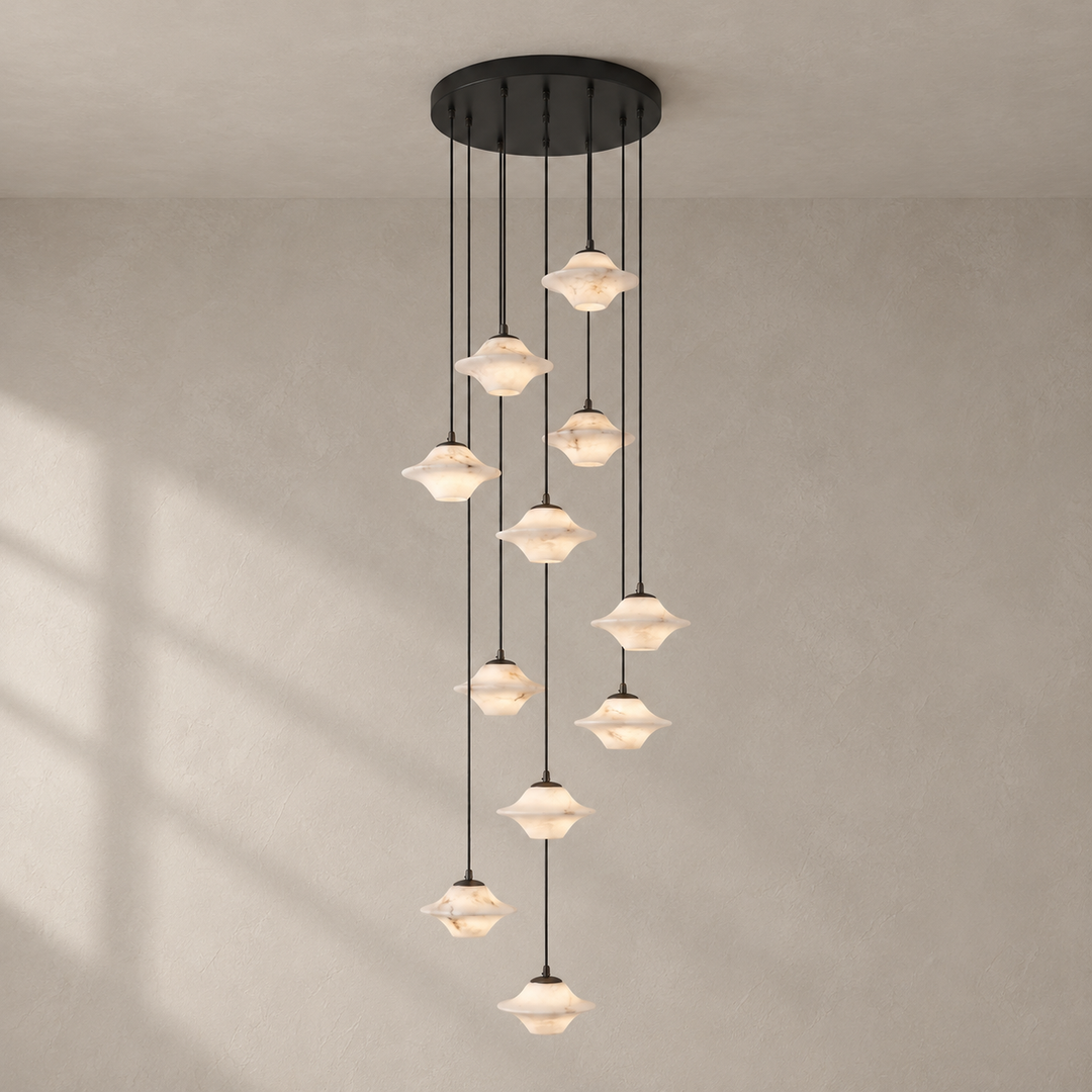 Saucer Alabaster-Pendelleuchte