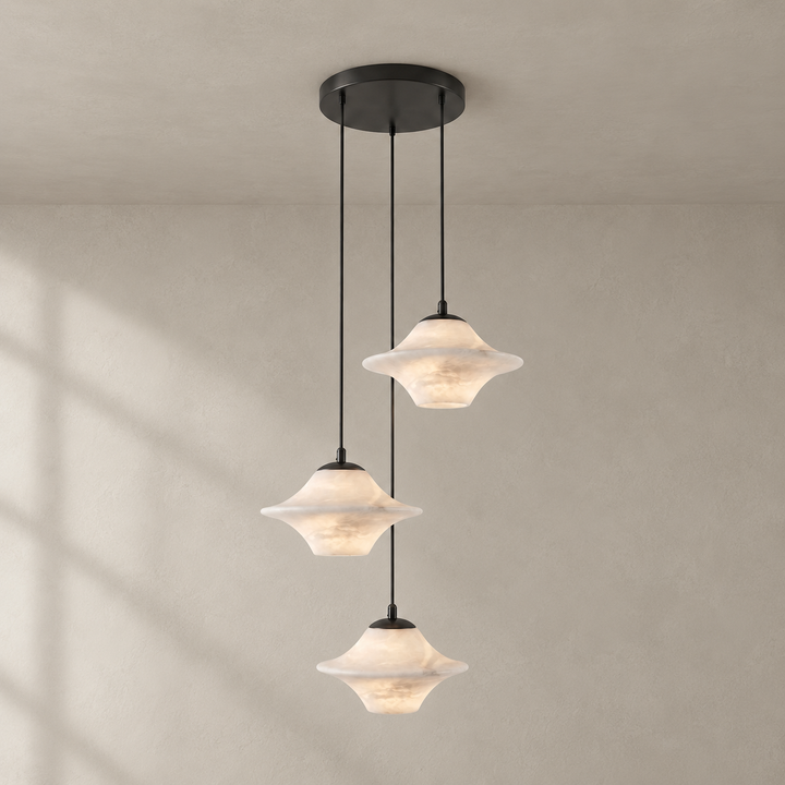 Saucer Alabaster-Pendelleuchte