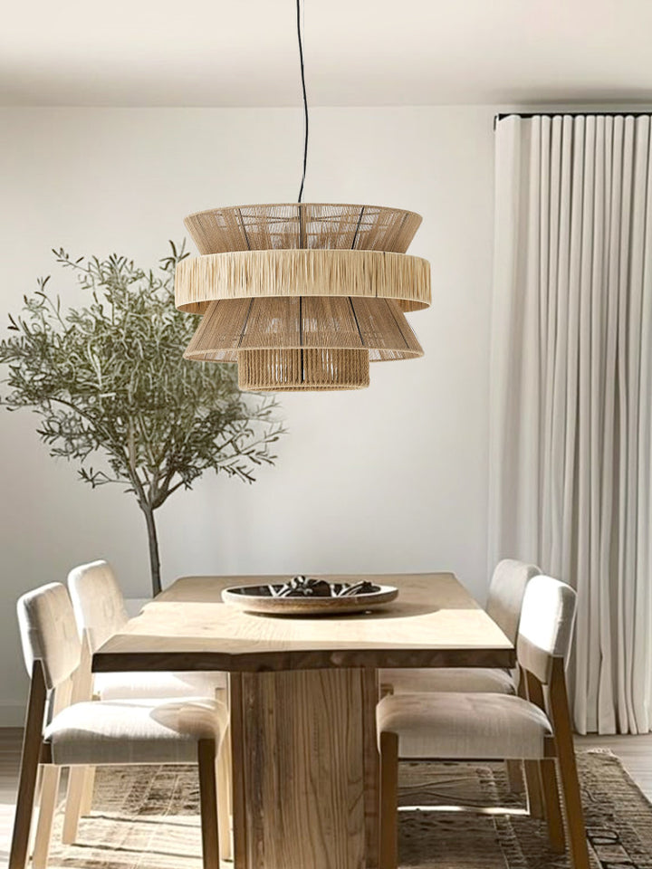 Savanna Tiered Raffia Pendant Lamp