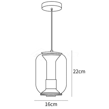 Savannah Glass Pendant Lights — Dimension drawings 1