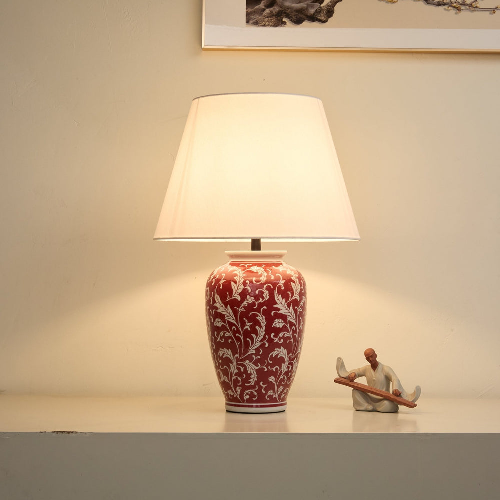 Scarlet Vine Ceramic Table Lamp - Vakkerlight