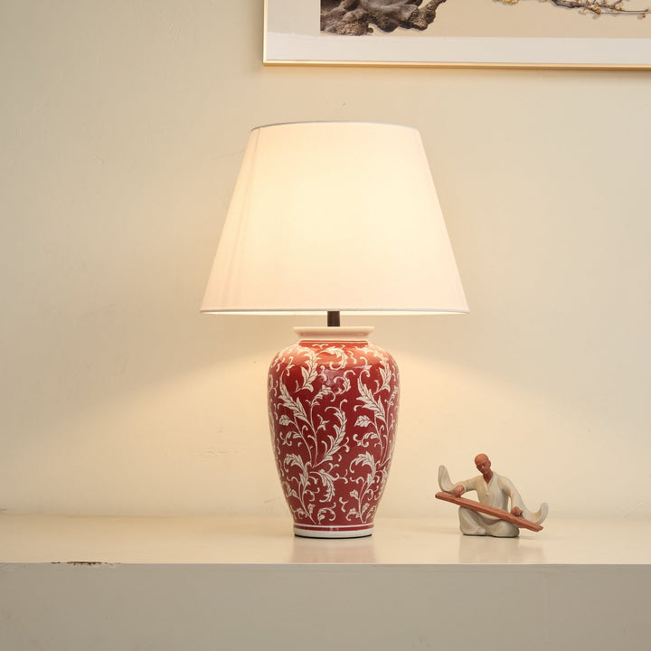 Scarlet Vine Ceramic Table Lamp - Vakkerlight