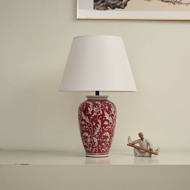 Scarlet Vine Ceramic Table Lamp - Vakkerlight