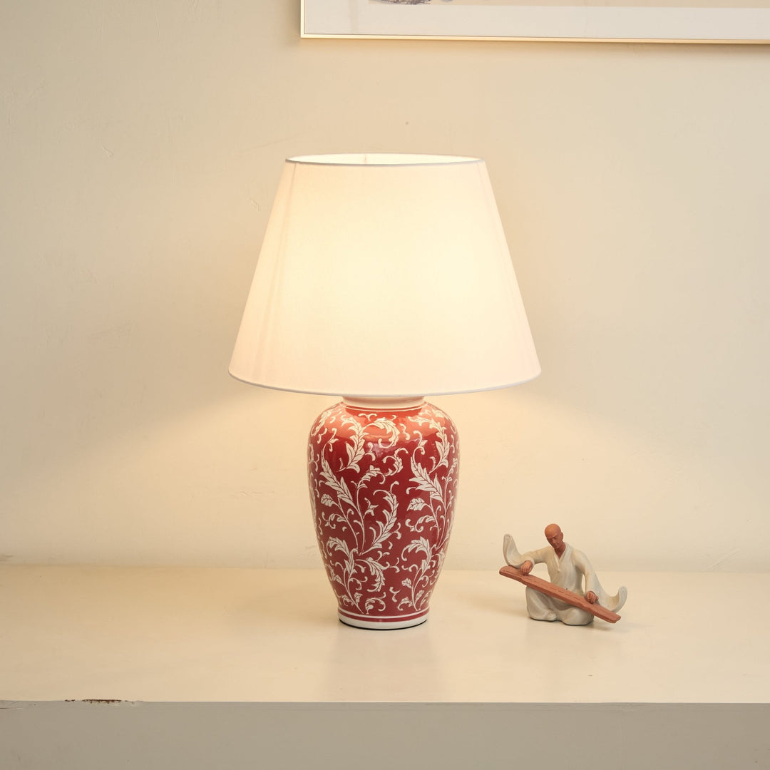 Scarlet Vine Ceramic Table Lamp - Vakkerlight