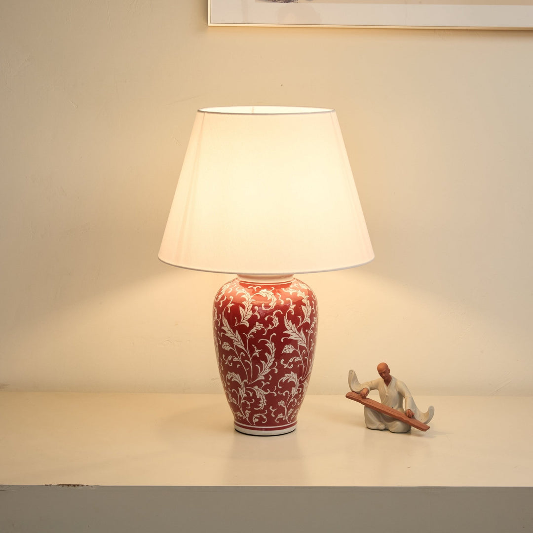 Scarlet Vine Ceramic Table Lamp - Vakkerlight